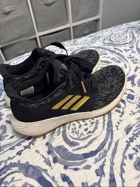 adidas Kids Black and Gold Athletic Sneakers